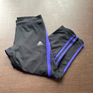 Adidas Response Womens Workout Capri Pants Size Small Black and Purple